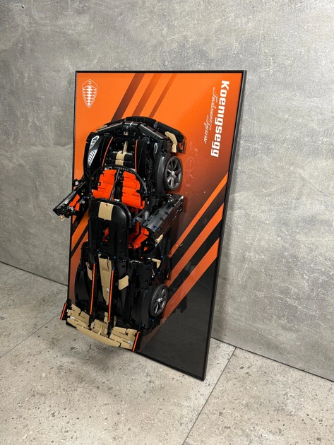 Арт Тримач Рамка 80x50 см. на Стіну для Конструктора Technic Koenigsegg Sadair's Spear (42232) - Type-E - Фото 4 Арт Тримач Рамка 80x50 см. на Стіну для Конструктора Technic Koenigsegg Sadair's Spear (42232) - Type-E - изображение 4