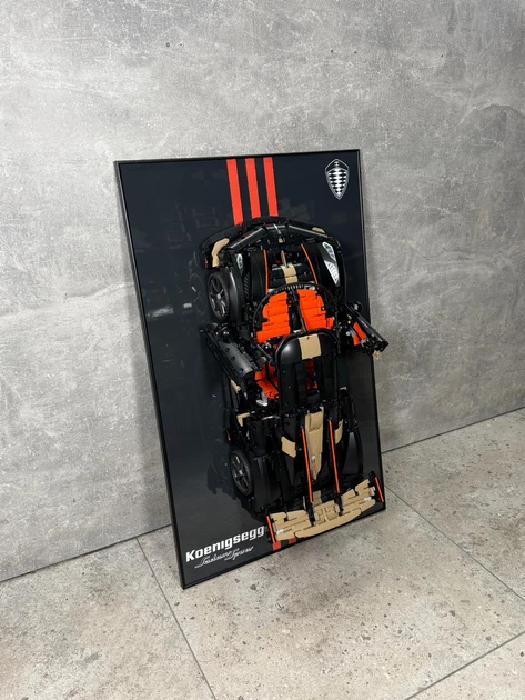 Арт Тримач Рамка 80x50 см. на Стіну для Конструктора Technic Koenigsegg Sadair's Spear (42232) - Type-D - изображение 5