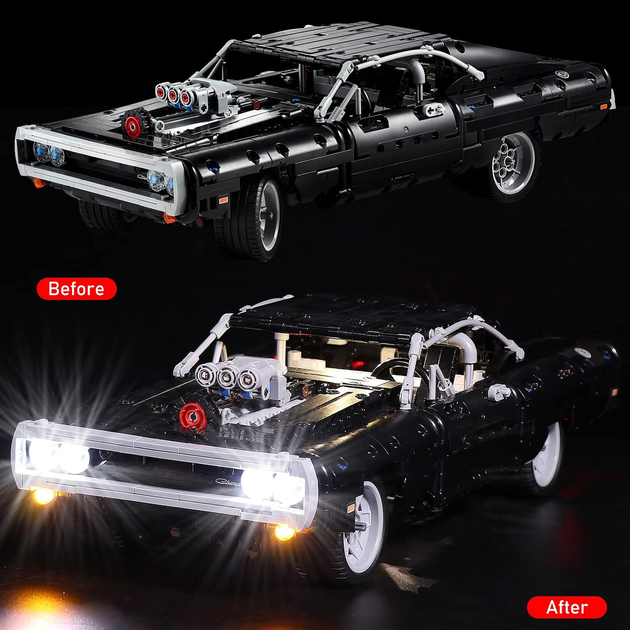 LED-подсветка для LEGO Technic 42111 Fast & Furious Dodge Charger Дома, USB/батарейный блок, КОНСТРУКТОР НЕ ВХОДИТ - Фото 3 LED-подсветка для LEGO Technic 42111 Fast & Furious Dodge Charger Дома, USB/батарейный блок, КОНСТРУКТОР НЕ ВХОДИТ - изображение 3