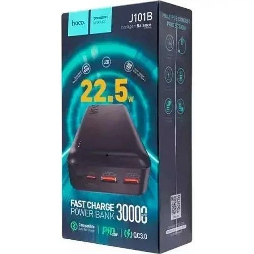 Портативна батарея Power Bank Hoco J101B 22.5 W 30000mAh Black - зображення 4