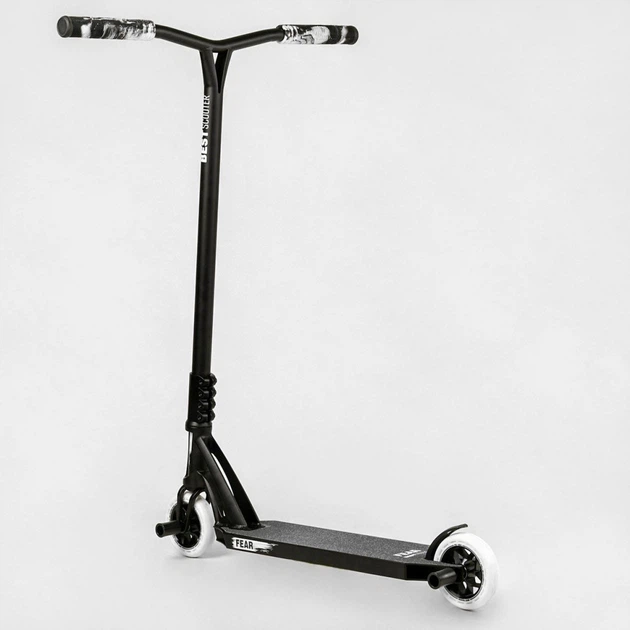 Самокат трюковый Best Scooter Fear МТ-30377 Черно-белый - изображение 3