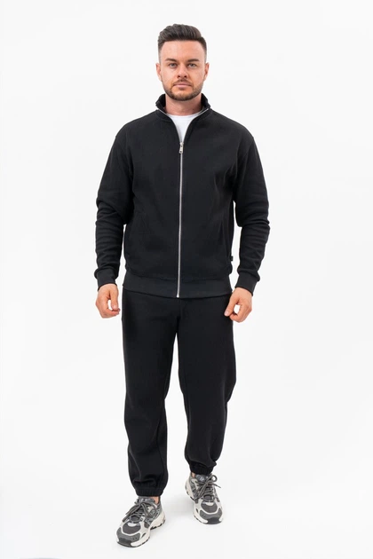 Спортивна кофта на блискавці K.O.R 839 Чорний (black) XL - Фото 2 Спортивна кофта на блискавці K.O.R 839 Чорний (black) XL - зображення 2