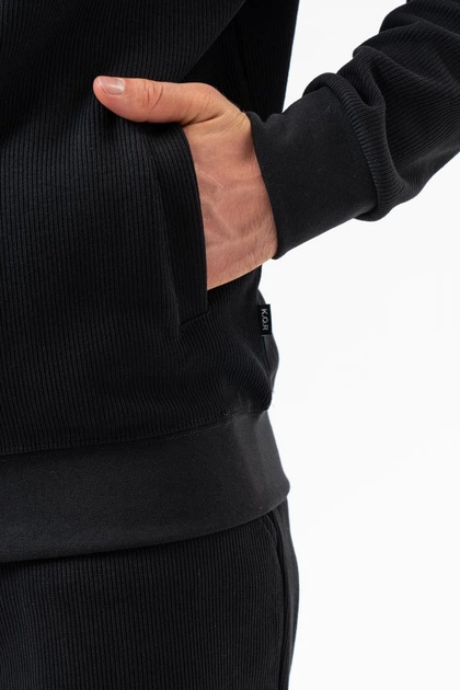 Спортивна кофта на блискавці K.O.R 839 Чорний (black) XL - Фото 3 Спортивна кофта на блискавці K.O.R 839 Чорний (black) XL - зображення 3