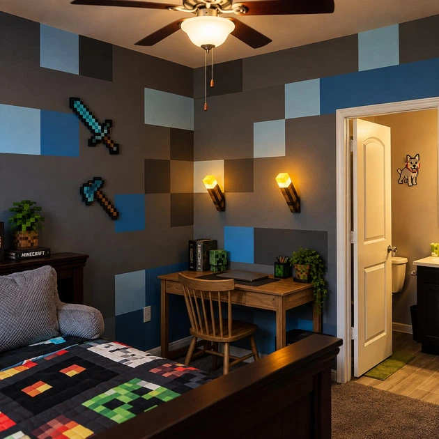Ночник-факэл Майнкрафт, LED светильник на аккумуляторе, 4 цвета - изображение 5