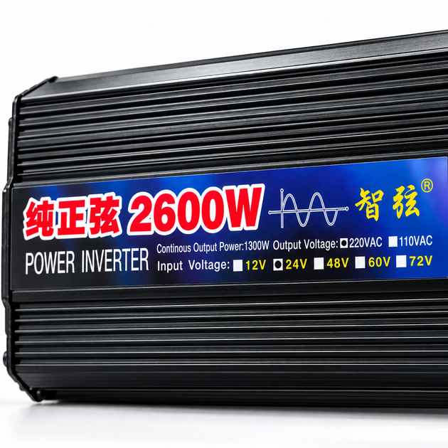Инвертор 24В–220В 1300 Вт, пиковая мощность 2600 Вт, чистая синусоида, Pure Sine Wave DC/AC - изображение 4