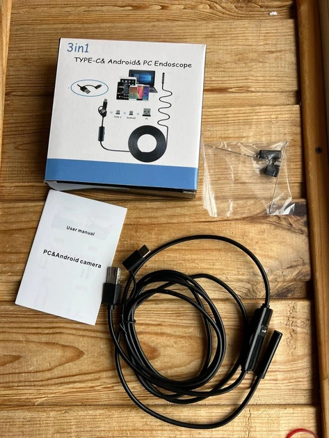 Гнучка USB-камера ендоскоп 3в1 2 м для Android, ПК і Type-C з LED-підсвічуванням для огляду важкодоступних місць - зображення 2