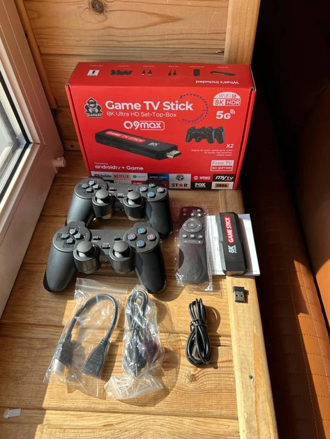 Ігрова приставка Game TV Stick Q9 Max 8K для телевізора, 2 бездротові геймпади, Wi-Fi 6, 5G - Фото 5 Ігрова приставка Game TV Stick Q9 Max 8K для телевізора, 2 бездротові геймпади, Wi-Fi 6, 5G - зображення 5
