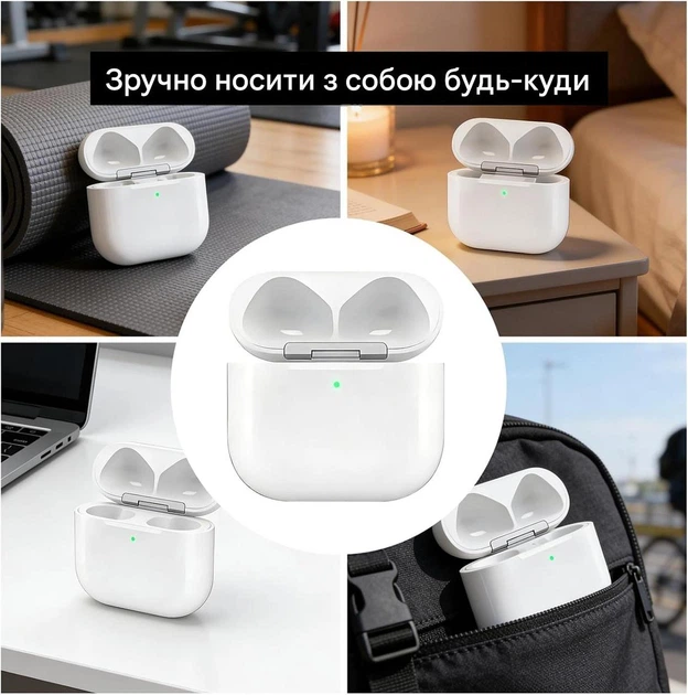 Зарядный кейс для наушников Airpods 4 С беспроводной зарядкой совместимый кейс белый - Фото 8 Зарядный кейс для наушников Airpods 4 С беспроводной зарядкой совместимый кейс белый - изображение 8