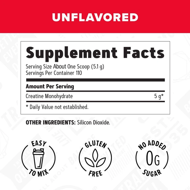 Дієтична добавка GNC Live Well CREATINE Monohydrate Unflavored 561 г креатин моногідрат Джі-Ен-Сі Лайв Велл без смаку - зображення 3