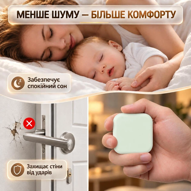 Стопор для дверей на двері настінний обмежувач дверний упор відбійник для дверей стопер силіконовий квадратний 1 шт GDragon Зелений 79_2_1_5 - зображення 4