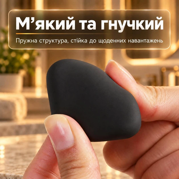 Стопор для дверей на двері настінний обмежувач дверний упор відбійник для дверей стопер силіконовий квадратний 6 шт GDragon Чорний 79_2_6_2 - зображення 8