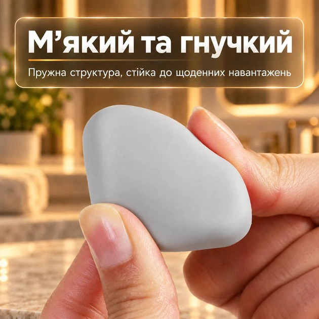 Стопор для дверей на двері настінний обмежувач дверний упор відбійник для дверей стопер силіконовий квадратний 6 шт GDragon Сірий 79_2_6_3 - зображення 8
