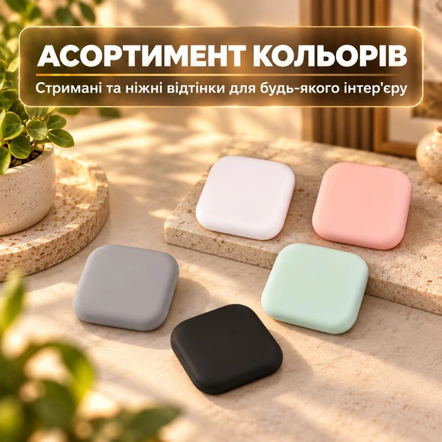Стопор для дверей на двери настенный ограничитель дверной упор отбойник для двери стоппер силиконовый квадратный 2 шт GDragon Розовый 79_2_2_4 - изображение 12