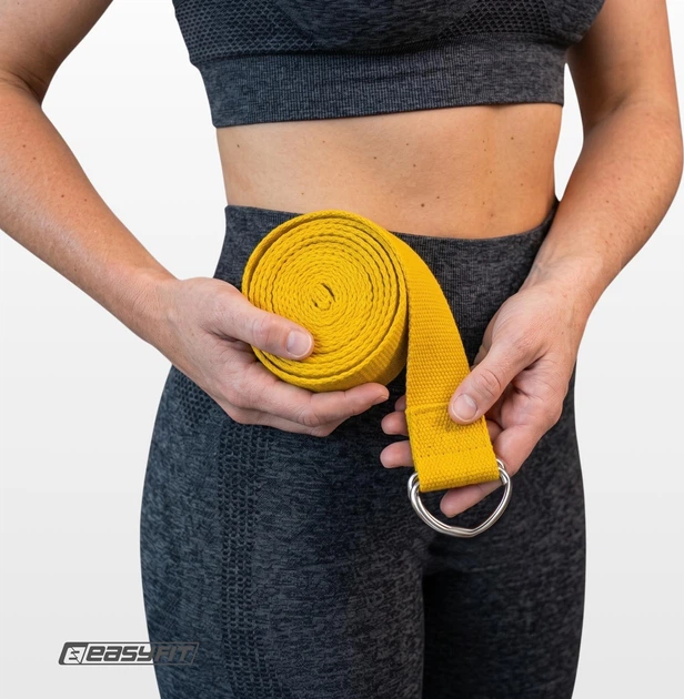 Ремень для йоги EasyFit 183х3.8 см Жёлтый (56003797) - изображение 12
