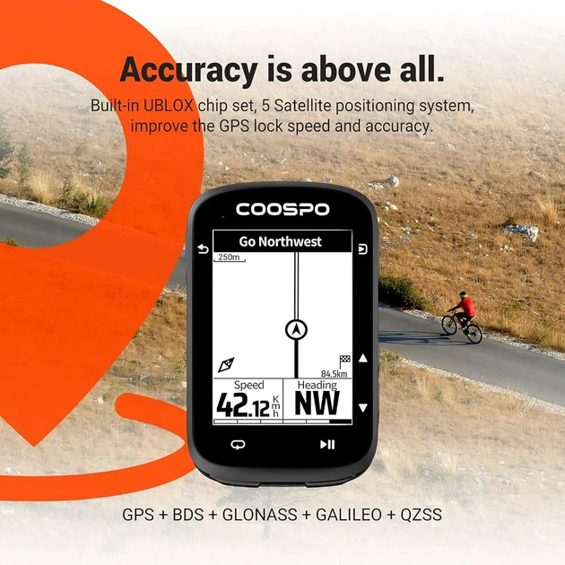 Велокомп'ютер COOSPO CS500 бездротовий, 2,6-дюймовий РК- GPS-велосипедний комп'ютер з навігацією по маршруту, Bluetooth 5.0 ANT GPS-спідометр - Фото 2 Велокомп'ютер COOSPO CS500 бездротовий, 2,6-дюймовий РК- GPS-велосипедний комп'ютер з навігацією по маршруту, Bluetooth 5.0 ANT GPS-спідометр - изображение 2
