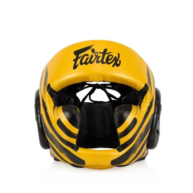 Боксерський шолом Fairtex штучна шкіра XL жовтий - зображення 3