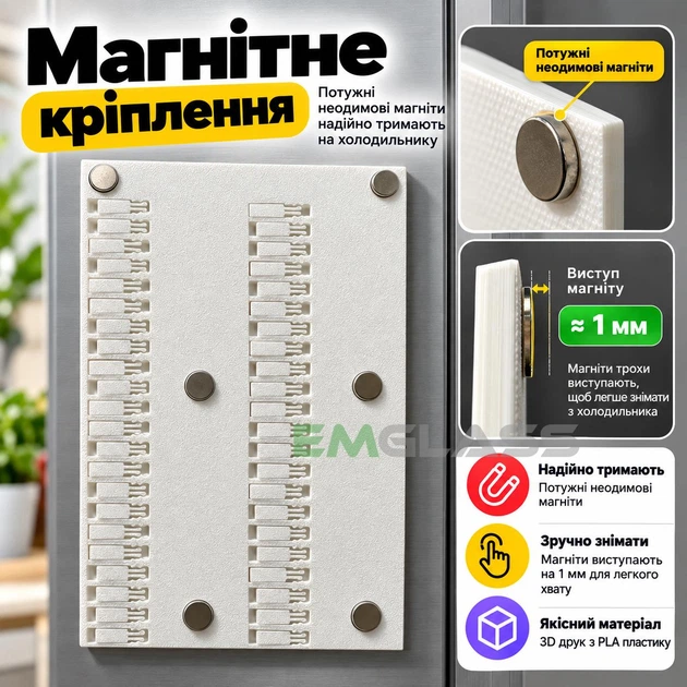 Список продуктів магнітний на холодильник із перемикачами на 44 продукти 3d-7006 - зображення 5