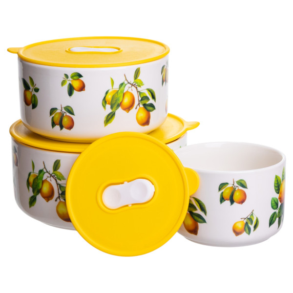 Контейнери для їжі порцелянові Lemon 9,5/13/15 см - Фото 2 Контейнери для їжі порцелянові Lemon 9,5/13/15 см - изображение 2
