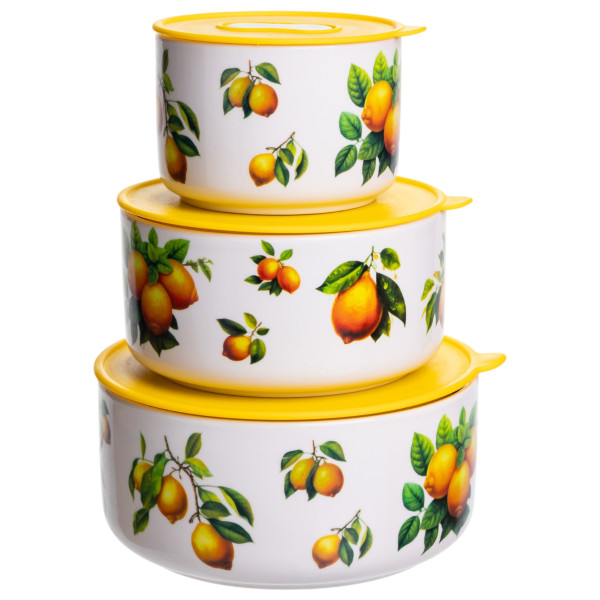 Контейнери для їжі порцелянові Lemon 9,5/13/15 см - Фото 3 Контейнери для їжі порцелянові Lemon 9,5/13/15 см - изображение 3