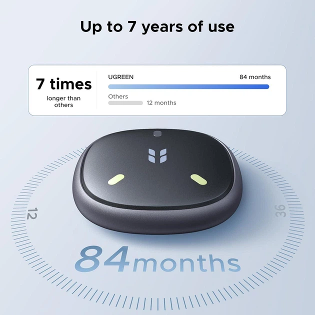 Поисковый брелок UGREEN FT207 FineTrack Mini Duo 2 GPS-трекер, интеллектуальный Bluetooth-локатор предметов для iOS (Apple Find My) и Android (Find Hub), бирка для защиты от потери сумок и ключей Black (85677) - Фото 3 Поисковый брелок UGREEN FT207 FineTrack Mini Duo 2 GPS-трекер, интеллектуальный Bluetooth-локатор предметов для iOS (Apple Find My) и Android (Find Hub), бирка для защиты от потери сумок и ключей Black (85677) - изображение 3