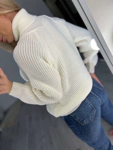 Жіночий вʼязаний светр SONYA, колір Білий розмір One Size - Фото 8 Жіночий вʼязаний светр SONYA, колір Білий розмір One Size - изображение 8