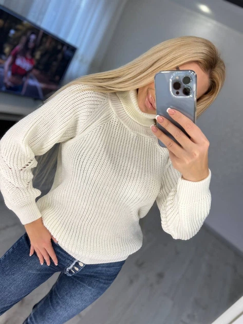 Жіночий вʼязаний светр SONYA, колір Білий розмір One Size - Фото 9 Жіночий вʼязаний светр SONYA, колір Білий розмір One Size - изображение 9