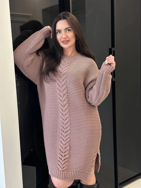 Вʼязана сукня OLIVIA, колір Темна пудра, розмір One Size - Фото 7 Вʼязана сукня OLIVIA, колір Темна пудра, розмір One Size - изображение 7