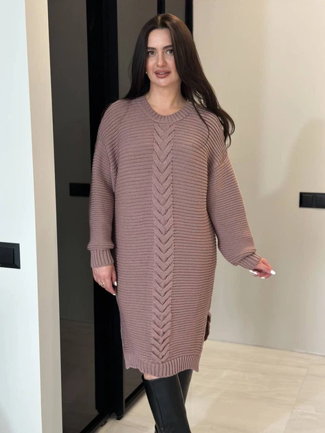 Вʼязана сукня OLIVIA, колір Темна пудра, розмір One Size - Фото 8 Вʼязана сукня OLIVIA, колір Темна пудра, розмір One Size - изображение 8