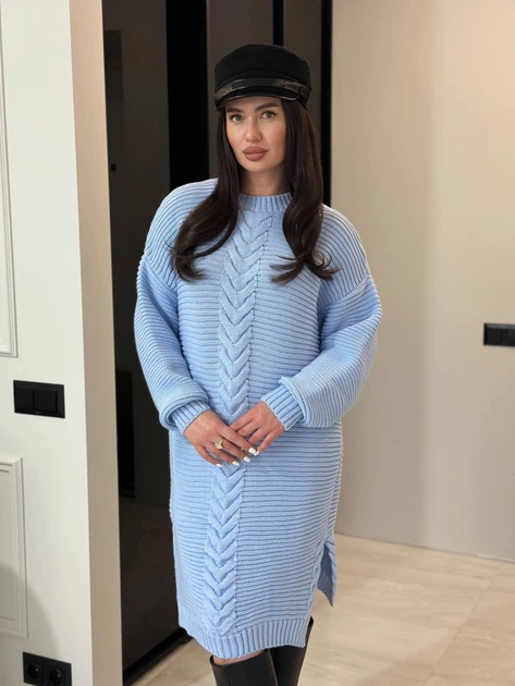 Вʼязана сукня OLIVIA, колір Блакитний, розмір One Size - Фото 7 Вʼязана сукня OLIVIA, колір Блакитний, розмір One Size - изображение 7