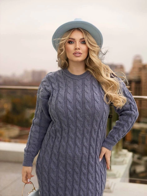 В’язана сукня міді MIRABEL, колір Джинс озмір One Size - Фото 11 В’язана сукня міді MIRABEL, колір Джинс озмір One Size - зображення 11