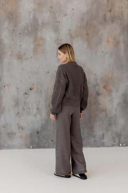 Жіночі в'язані штани Олівія ART KNIT мокко, L-XL 046403 - зображення 9