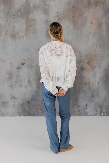 Кардиган жіночий Мереживо ART KNIT молочний, S-M 045746 - зображення 9