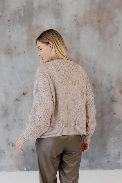 Кардиган жіночий Мереживо ART KNIT лляний, S-M 045754 - зображення 5