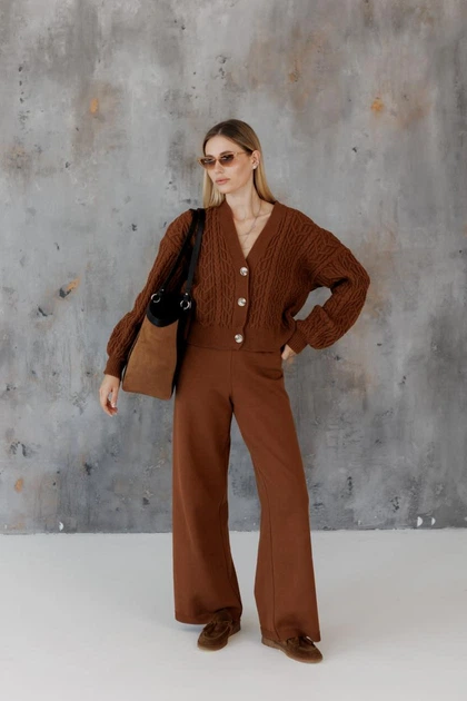Жіночі в'язані штани Олівія ART KNIT кориця, S-M 046145 - Фото 5 Жіночі в'язані штани Олівія ART KNIT кориця, S-M 046145 - зображення 5