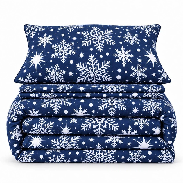 Комплект постільної білизни 200×220 см PERYNKA Winter Night з байки - зображення 4