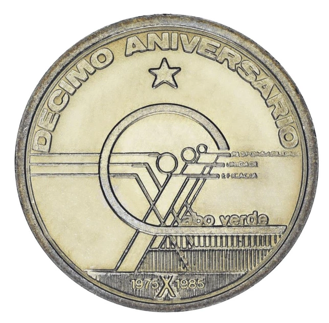 Монета Кабо-Верде 10 эскудо 1985 UNC 10 лет Независимости - Фото 1 Монета Кабо-Верде 10 эскудо 1985 UNC 10 лет Независимости - изображение 1