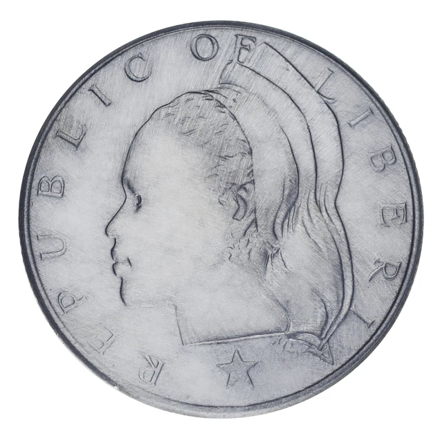 Монета Ліберія 50 центів 1973 AU-UNC - Фото 2 Монета Ліберія 50 центів 1973 AU-UNC - зображення 2