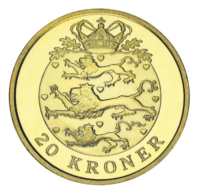 Монета Дания 20 крон 2003 AU-UNC Королева Маргрете II - Фото 1 Монета Дания 20 крон 2003 AU-UNC Королева Маргрете II - изображение 1