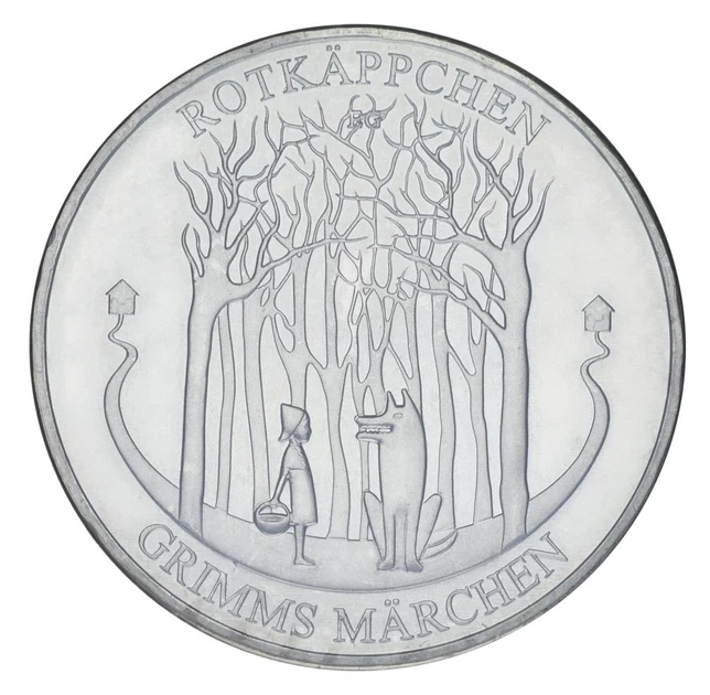 Монета Німеччина 10 євро 2016 Срібло UNC Казки братів Грімм - Червона Шапочка (Ag 925, 18 грама) - Фото 1 Монета Німеччина 10 євро 2016 Срібло UNC Казки братів Грімм - Червона Шапочка (Ag 925, 18 грама) - зображення 1