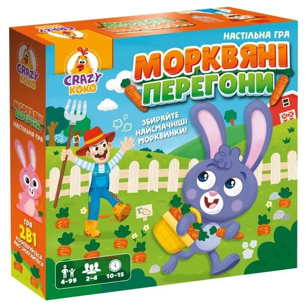 Настільна гра Vladi Toys Морквяні перегони з 4 зайчиками від 4 років - Фото 1 Настільна гра Vladi Toys Морквяні перегони з 4 зайчиками від 4 років - зображення 1
