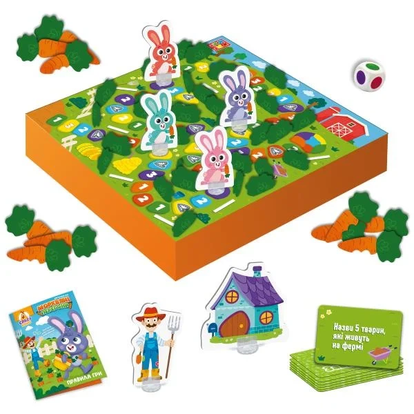 Настільна гра Vladi Toys Морквяні перегони з 4 зайчиками від 4 років - Фото 3 Настільна гра Vladi Toys Морквяні перегони з 4 зайчиками від 4 років - зображення 3