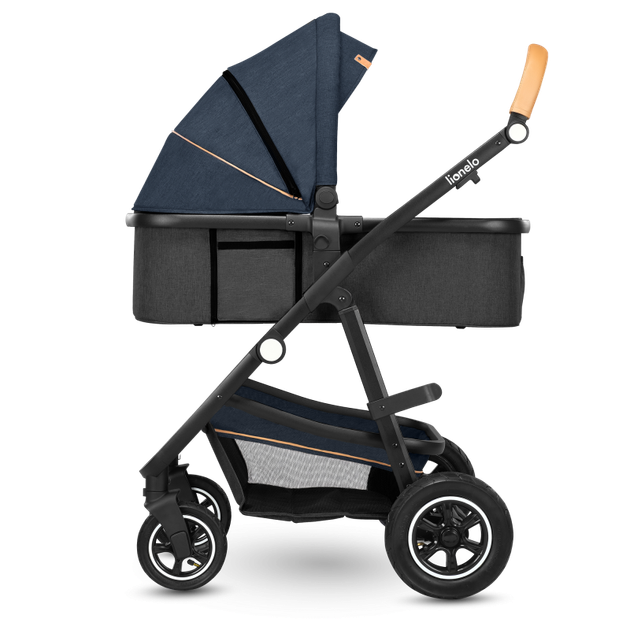 Универсальная коляска 2 в 1 Lionelo AMBER BLUE NAVY, люлька, прогулочный блок - изображение 5