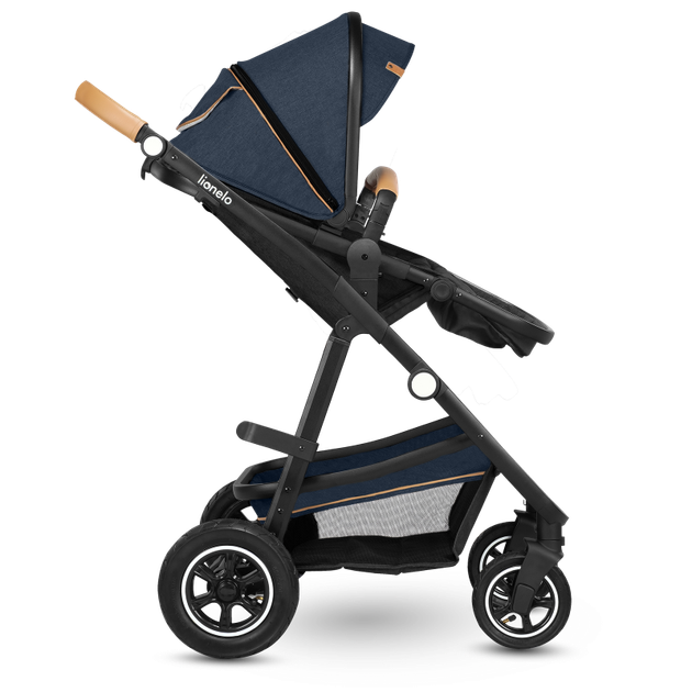 Универсальная коляска 2 в 1 Lionelo AMBER BLUE NAVY, люлька, прогулочный блок - изображение 9