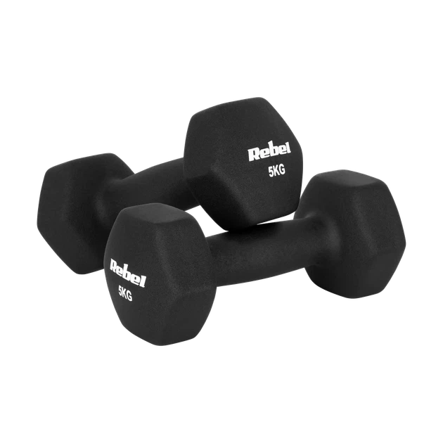 Гантели REBEL HEX 2x5kg неопреновые (RBA-2330-5) - изображение 2