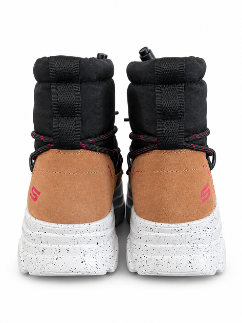 Ботинки для девочки Skechers Bottom Peak чёрные с бежевым 36 (197627164090) (23 см) - Фото 2 Ботинки для девочки Skechers Bottom Peak чёрные с бежевым 36 (197627164090) (23 см) - изображение 2