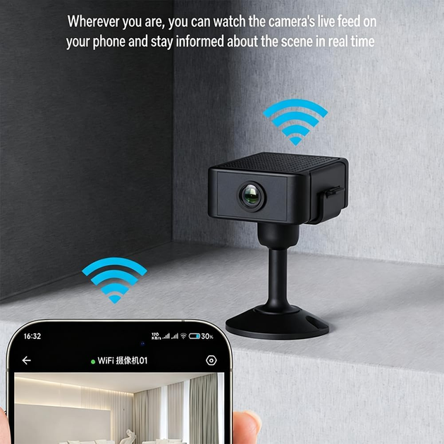 Мини Wi-Fi камера Nanny CAM с датчиком движения, ночным видением, записью в облако, уведомлениями и аккумулятором - изображение 5