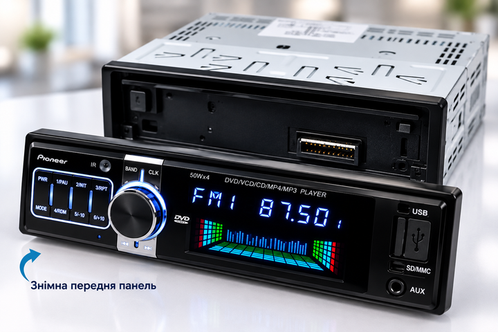 Автомагнитола 1 DIN 102 с DVD, USB, SD/MMC, AUX и съемной панелью - изображение 3