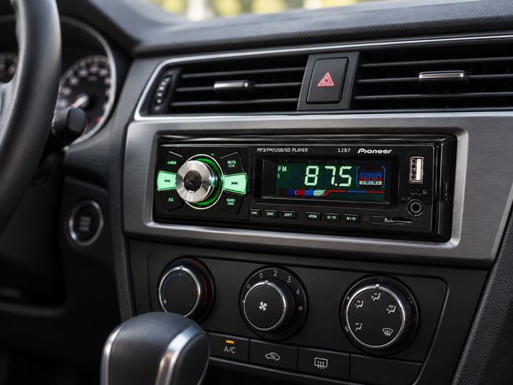 Автомагнитола Pioneer 1287 1 DIN, USB, SD/MicroSD, AUX, FM, 4×50 Вт - Фото 2 Автомагнитола Pioneer 1287 1 DIN, USB, SD/MicroSD, AUX, FM, 4×50 Вт - изображение 2