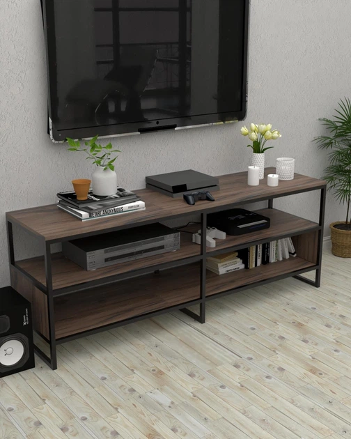 Тумба-стеллаж под телевизор в стиле лофт EcoLoft Меридо DSP-1526-8 - изображение 2