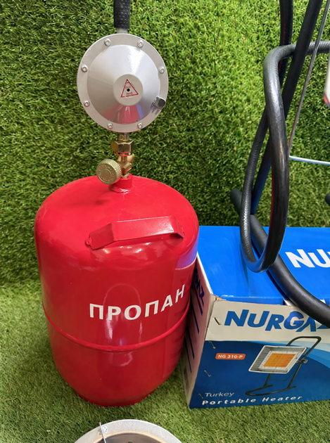 Комплект туристичний газовий обігрівач NURGAZ балон 12л INTERTOOL редуктор зі шлангом пальник на балон у подарунок 3.5 кВт - зображення 7